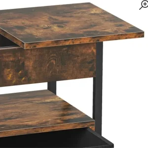 Lift Top Coffee Table with 2 Drawers and LED Light - Image 6