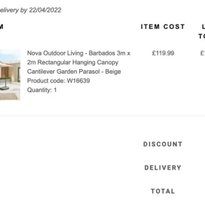 Cantilever garden parasol 3m x 2m - Image 4