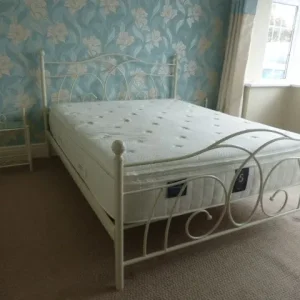 King Size Bed with Dreams Mattress and Matching Bedside Tables – Metal Frame