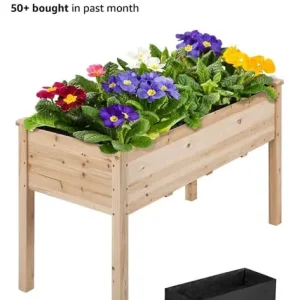 Wooden raised garden planter