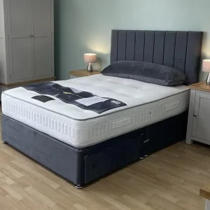 Double Divan Beds with Plush Velvet Mattress
