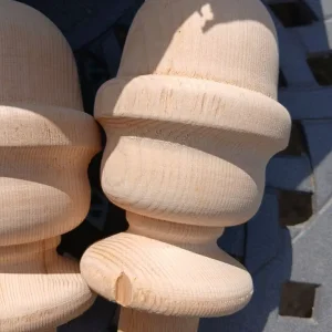 10 Solid Softwood Acorn Design Newel Post Caps - Image 7