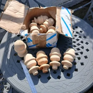 10 Solid Softwood Acorn Design Newel Post Caps