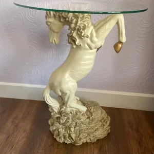 Vintage horse glass table - Image 2