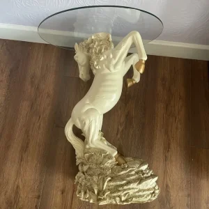 Vintage horse glass table - Image 3