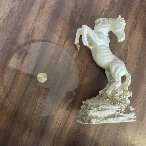 Vintage horse glass table - Image 4