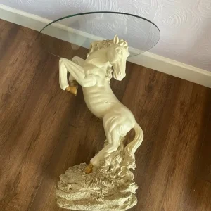 Vintage horse glass table - Image 5