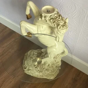 Vintage horse glass table - Image 6