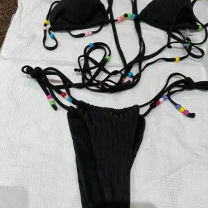 Black bikini with beads - Image 2