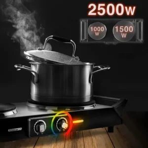 Duronic double hot plates, 1500W and 1000W, portable electric hob - Image 2