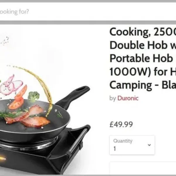 Duronic double hot plates, 1500W and 1000W, portable electric hob