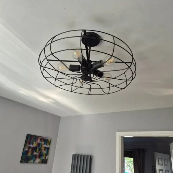 Black metal light fitting