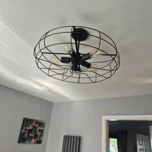 Black metal light fitting