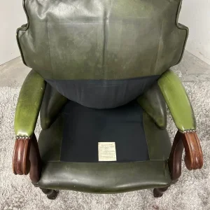 Chesterfield Nursing Chair – Parliament Green Leather, 1989 - Image 5