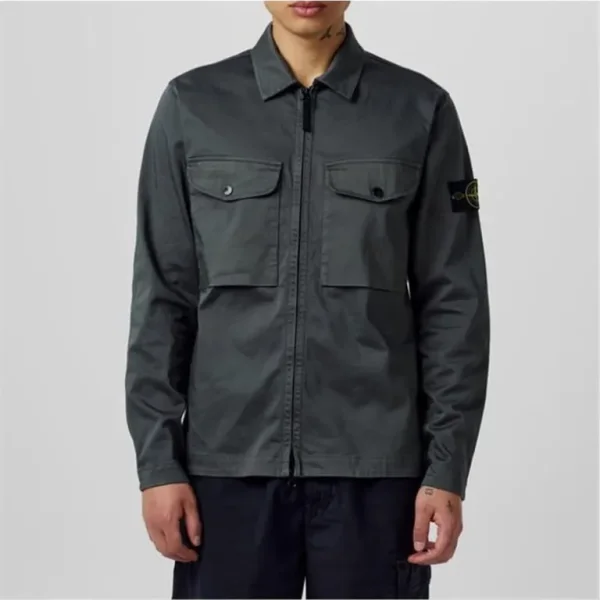 Stone Island Stretch Cotton Satin Overshirt