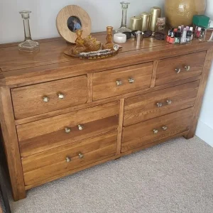 Solid oak wardrobes and chest of drawers - Image 4