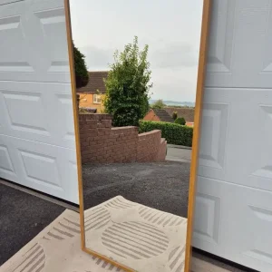Large IKEA Mirror with Oak and Beech Grain Frame - Image 2