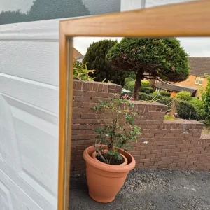 Large IKEA Mirror with Oak and Beech Grain Frame - Image 5