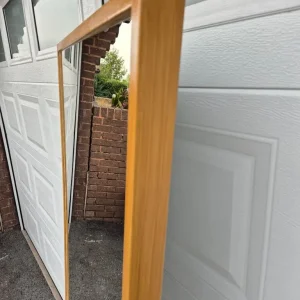 Large IKEA Mirror with Oak and Beech Grain Frame - Image 6