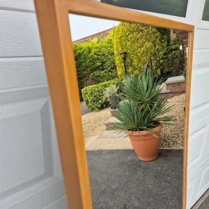 Large IKEA Mirror with Oak and Beech Grain Frame - Image 7