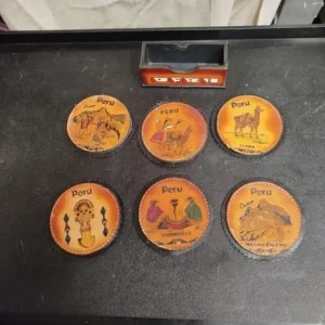 Leather Coasters Set of 6 from Peru - Image 2