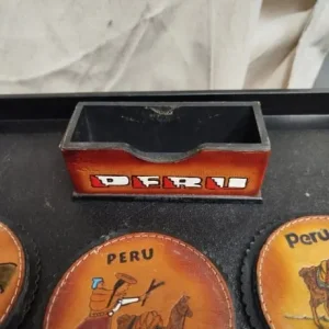 Leather Coasters Set of 6 from Peru - Image 3