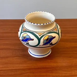 Honiton Pottery 1930s Art Deco Hand-Painted Vase - Image 3