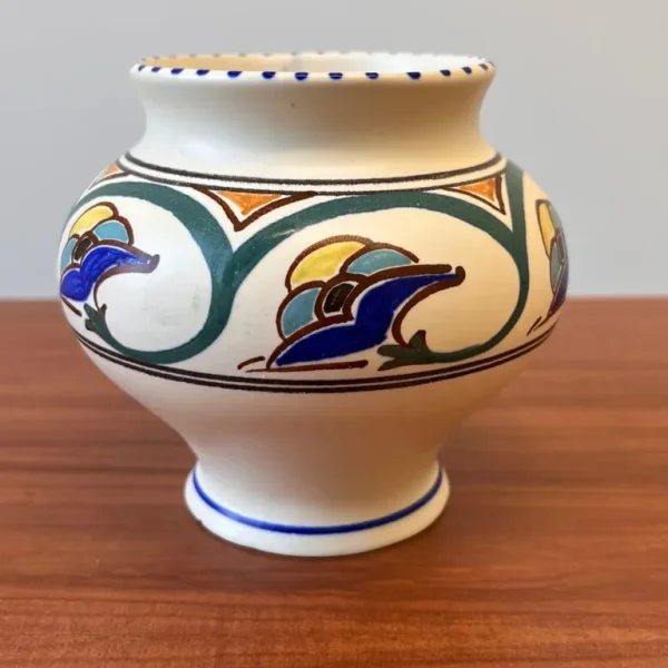 Honiton Pottery 1930s Art Deco Hand-Painted Vase
