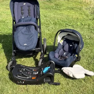 Joie car travel system with baby carrier and pram seat