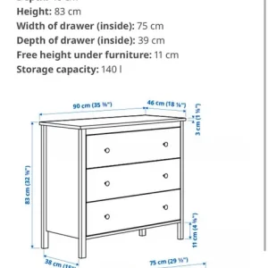 IKEA white chest of drawers - Image 2