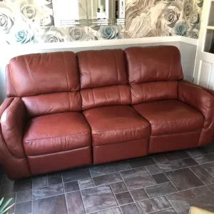 3 Seater Leather Sofa - Image 2