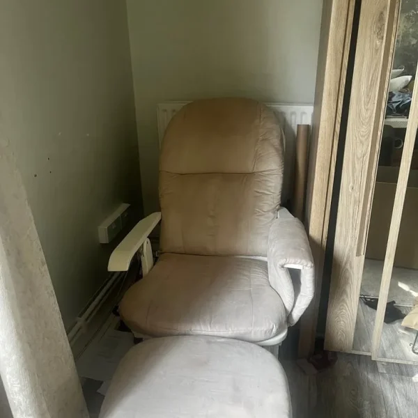 Nursery Glider Rocking Chair with Matching Ottoman – Beige