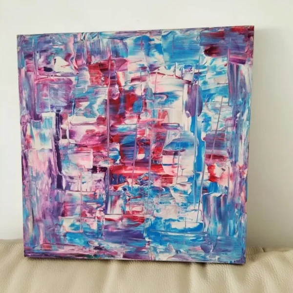 LARGE CUSTOM PAINTED CANVAS 16X16 INCH ORIGINAL ARTIST SIZE