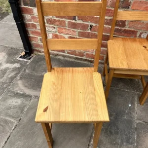Set of 4 Solid Pine Dining Chairs - Image 3