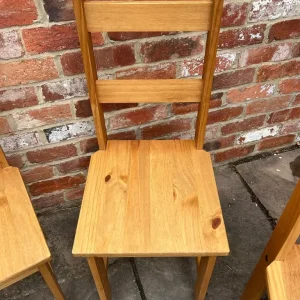 Set of 4 Solid Pine Dining Chairs - Image 4