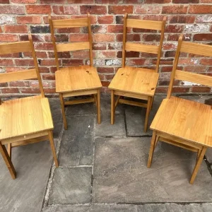 Set of 4 Solid Pine Dining Chairs - Image 6