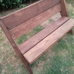 Leopold style wooden two-seater bench - Image 3