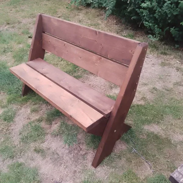 Leopold style wooden two-seater bench