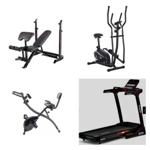Gym Equipment Bundle, Trendmill, Elliptical, and Weight Bench