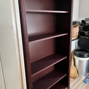 Large brown bookcase with two drawers - Image 3