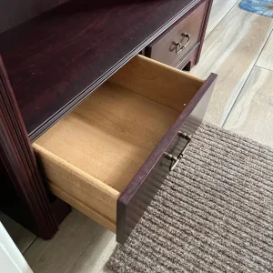 Large brown bookcase with two drawers - Image 4