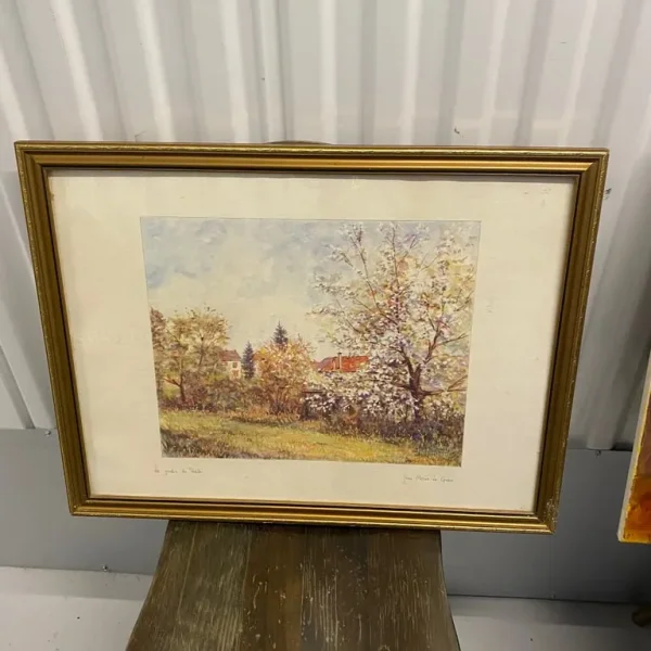 Jean Marcie le Guen framed vintage print Le Jardin du poete