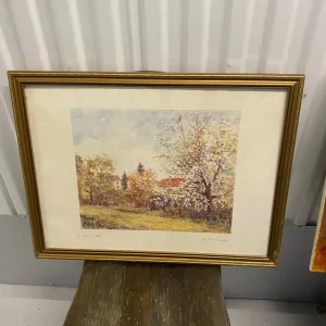 Jean Marcie le Guen framed vintage print Le Jardin du poete