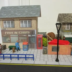 Model Railway Diorama of Scratch Built Builders Merchant and Fish & Chips Shop 00 Gauge - Image 2