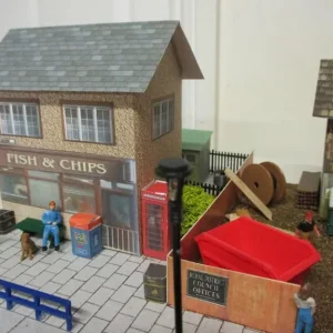Model Railway Diorama of Scratch Built Builders Merchant and Fish & Chips Shop 00 Gauge - Image 5