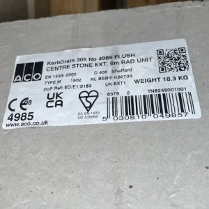 7 x ACO KERBDRAIN 305 Flush Centre Stone External 6m Rad Units - Image 4