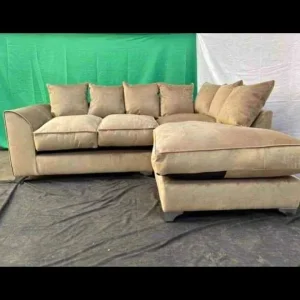 Plush Velvet Sectional Corner with Footstool - Image 6