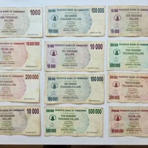 2008 Bank of Zimbabwe Hyperinflation Banknotes – Thousand and Million Denominations