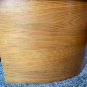 Curve Coffee Table Walnut & Black Glass - Image 5