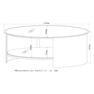 Curve Coffee Table Walnut & Black Glass - Image 6